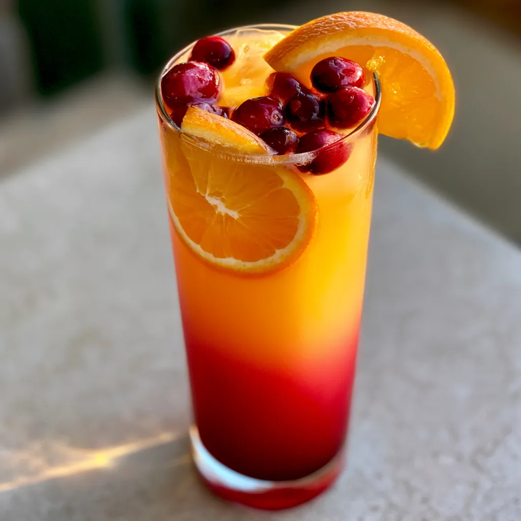 Sip into Paradise with a Refreshing Cranberry Sunrise Mocktail!