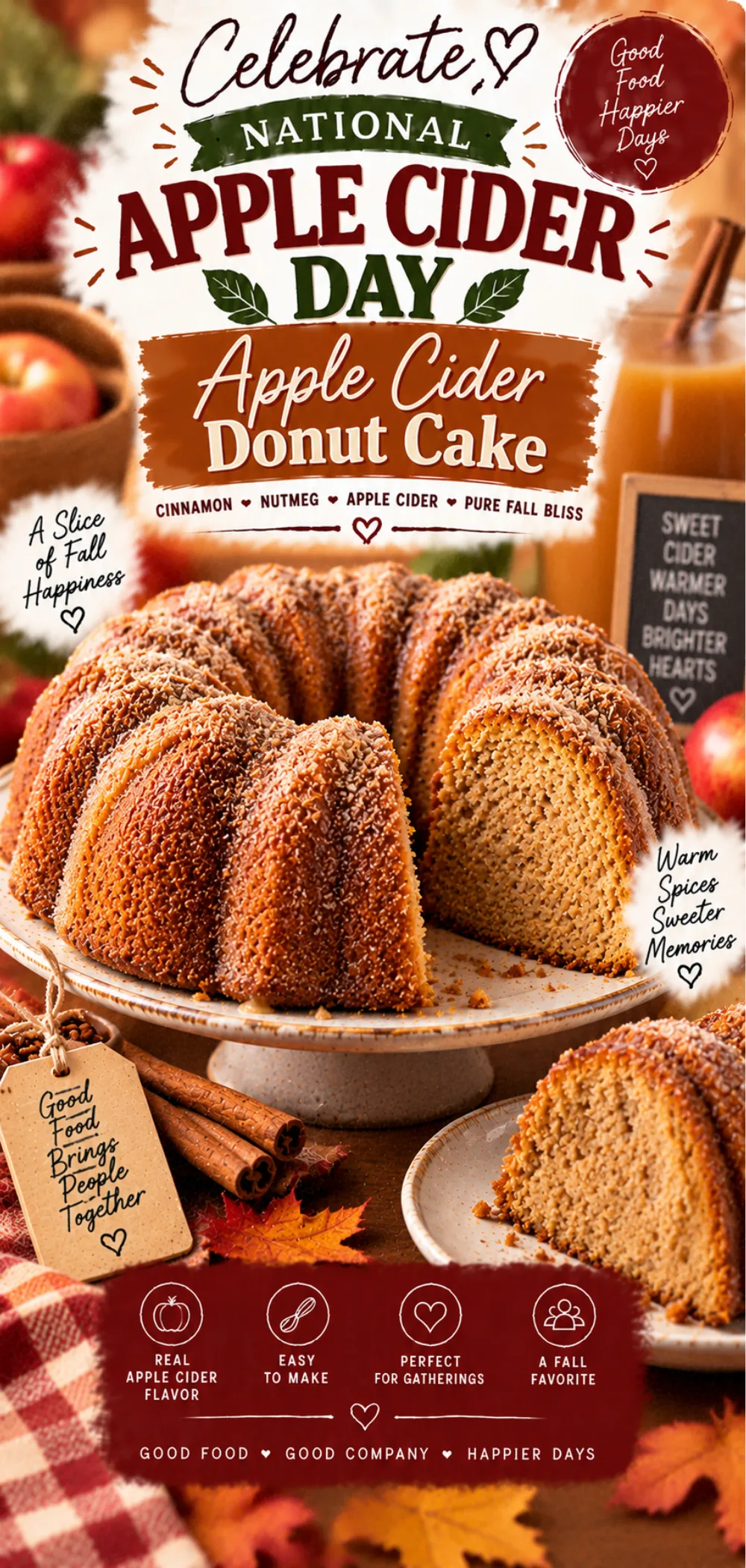 National Apple Cider Day Apple Cider Donut Cake