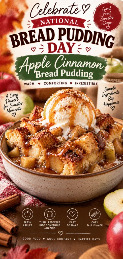 National Bread Pudding Day Apple Cinnamon Bread Pudding