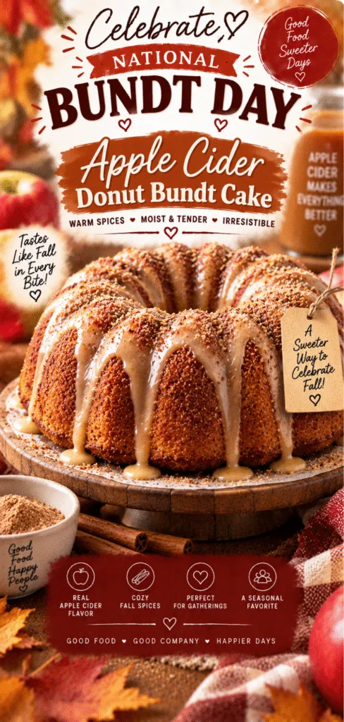 National Bundt Day Apple Cider Donut Bundt Cake