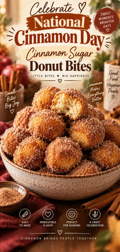National Cinnamon Day Cinnamon Sugar Donut Bites