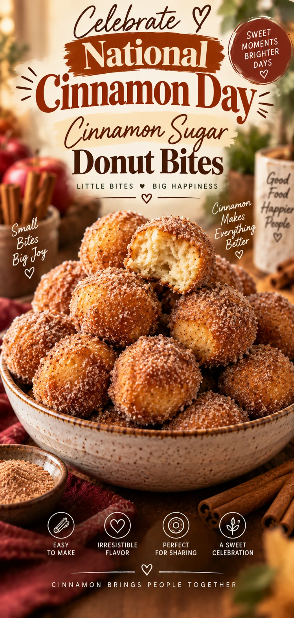 National Cinnamon Day Cinnamon Sugar Donut Bites