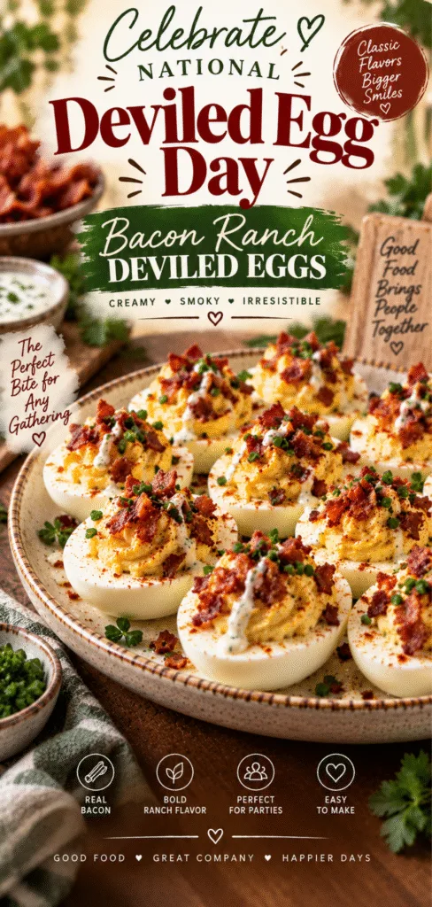 National Deviled Egg Day Bacon Ranch Deviled Eggs