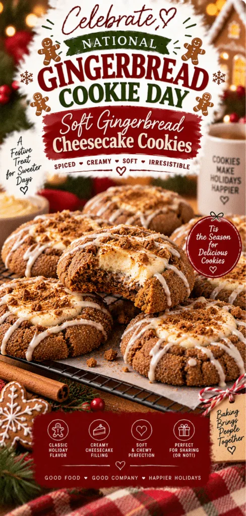 National Gingerbread Cookie Day Soft Gingerbread Cheesecake Cookies