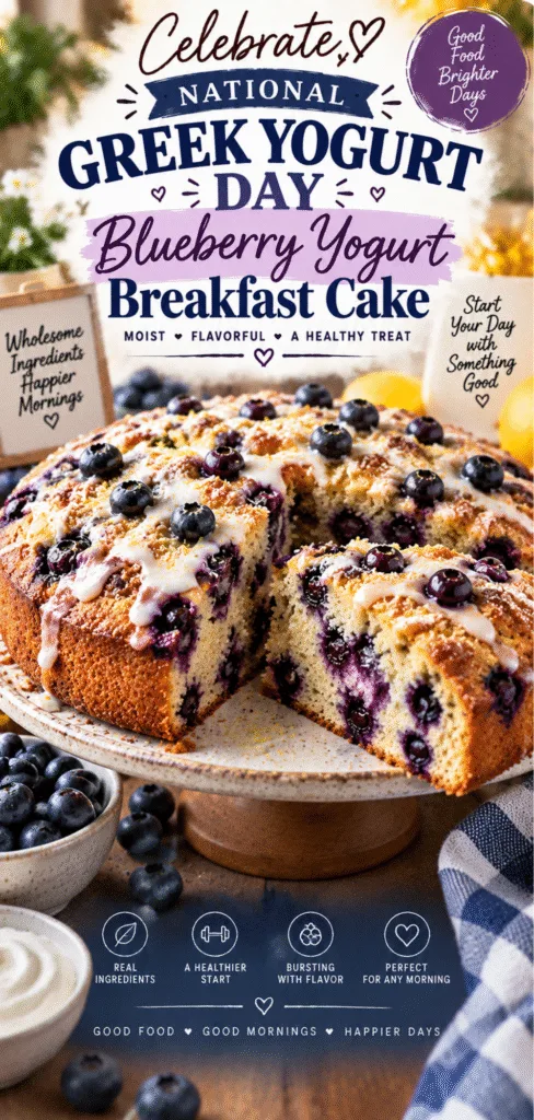 National Greek Yogurt Day Blueberry Yogurt Breakfast Cake