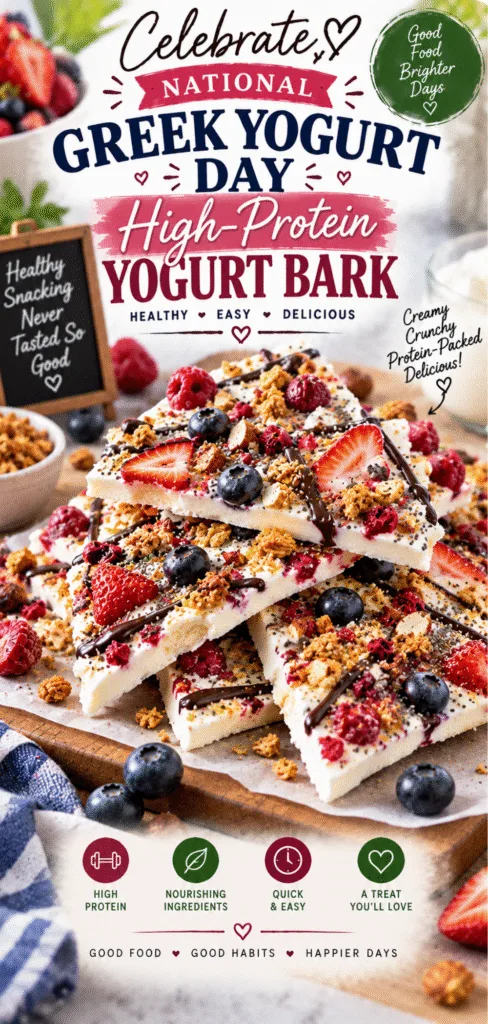 National Greek Yogurt Day High-Protein Yogurt Bark