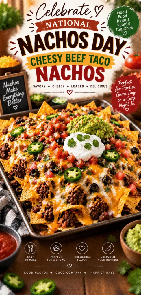 National Nachos Day Cheesy Beef Taco Nachos
