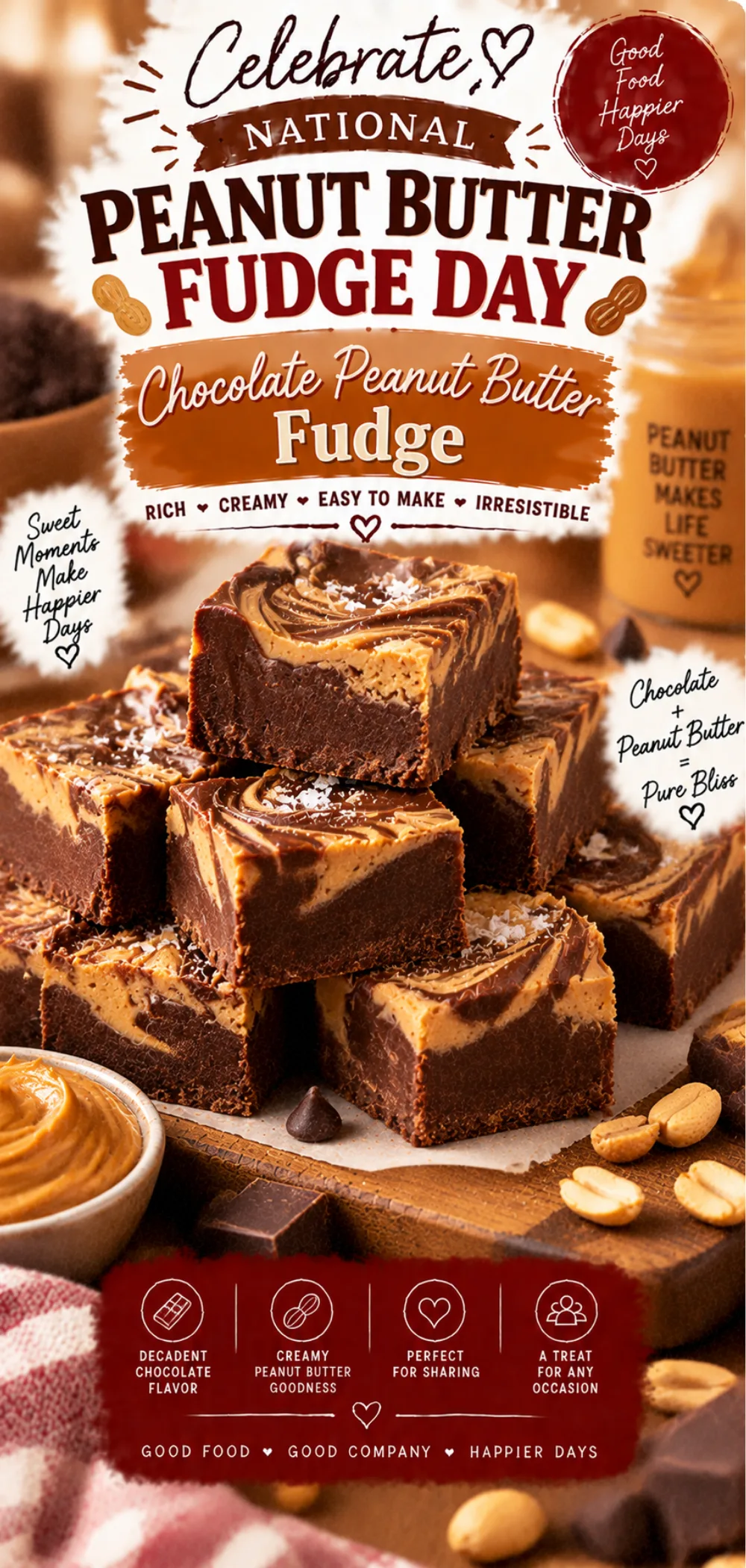 National Peanut Butter Fudge Day Chocolate Peanut Butter Fudge