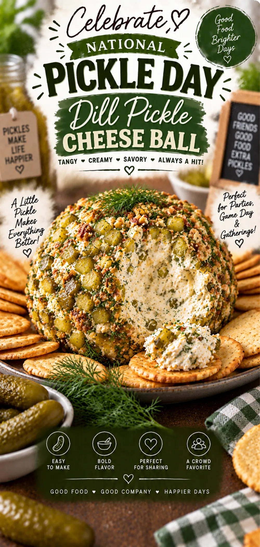 National Pickle Day Dill Pickle Cheese Ball