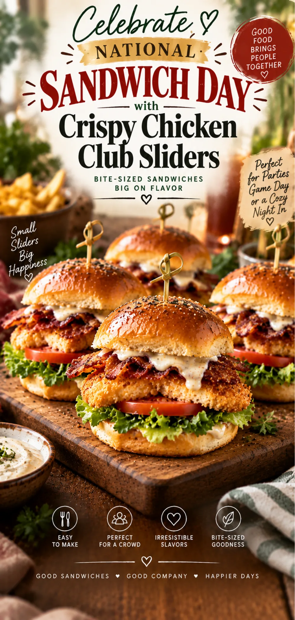 National Sandwich Day Crispy Chicken Club Sliders