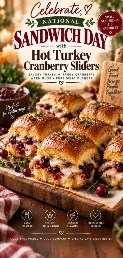 National Sandwich Day Hot Turkey Cranberry Sliders