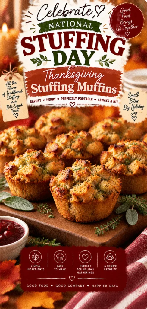 National Stuffing Day Thanksgiving Stuffing Muffins