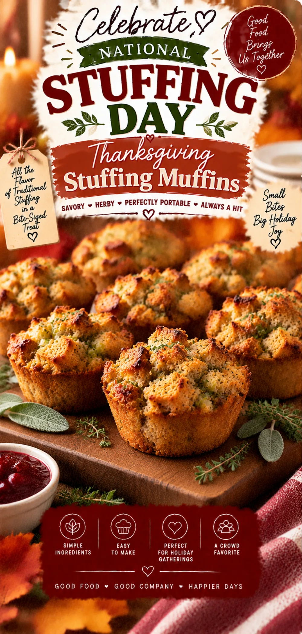National Stuffing Day Thanksgiving Stuffing Muffins