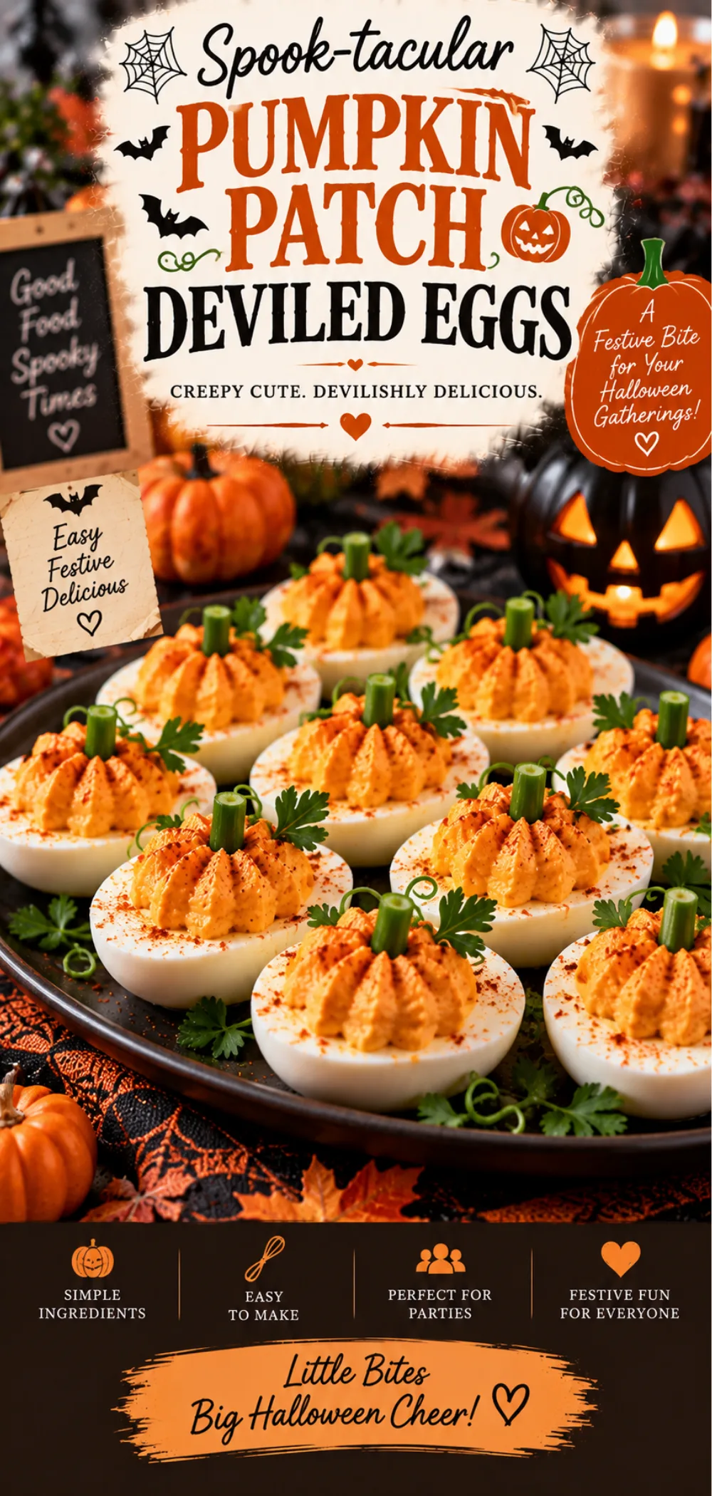 PUMKIN PATCH DEVILED EGGS