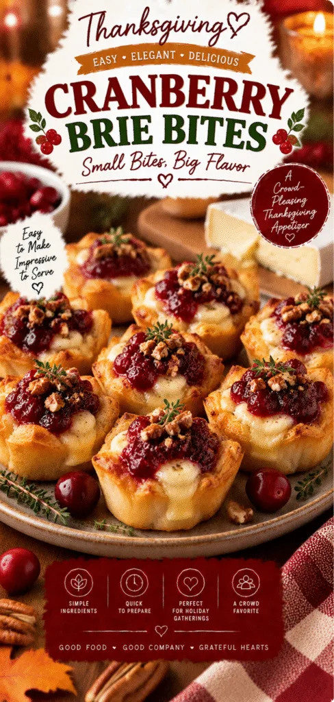 Thanksgiving Day Cranberry Brie Bites