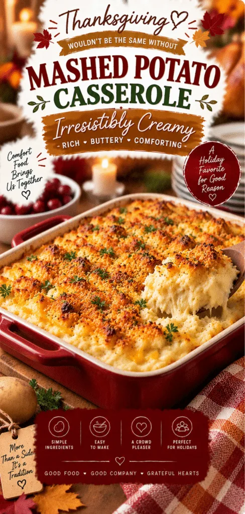 Thanksgiving Day Creamy Mashed Potato Casserole