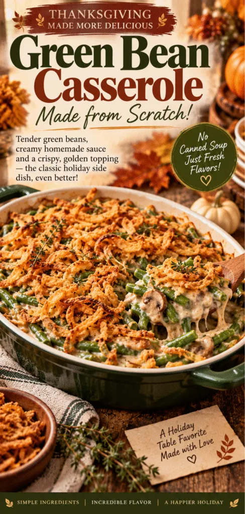 Thanksgiving Day Green Bean Casserole from Scratch