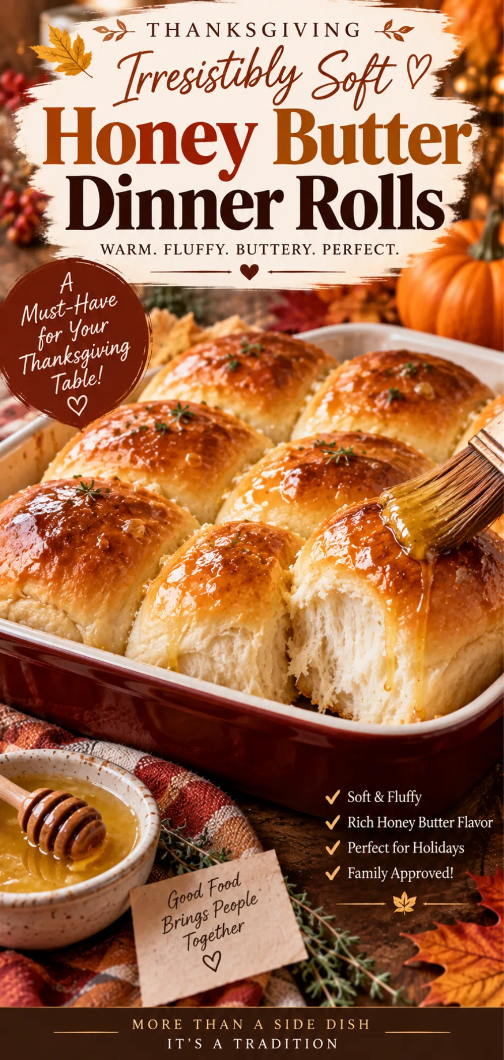 Thanksgiving Day Honey Butter Dinner Rolls