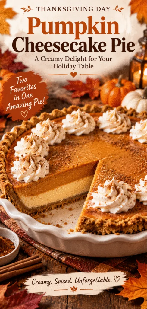Thanksgiving Day Pumpkin Cheesecake Pie