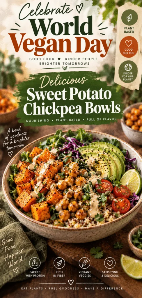 World Vegan Day Sweet Potato Chickpea Bowls