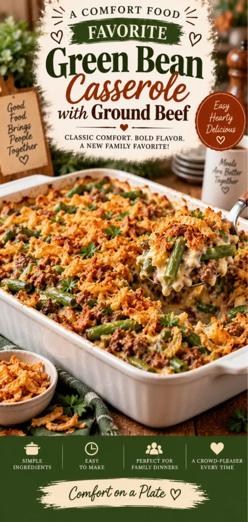 green bean casserole with ground beef