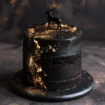 Black and Gold Capricorn Cake