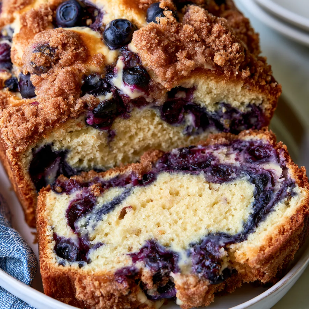 Blueberry Cream Cheese Crumb Cake Loaf