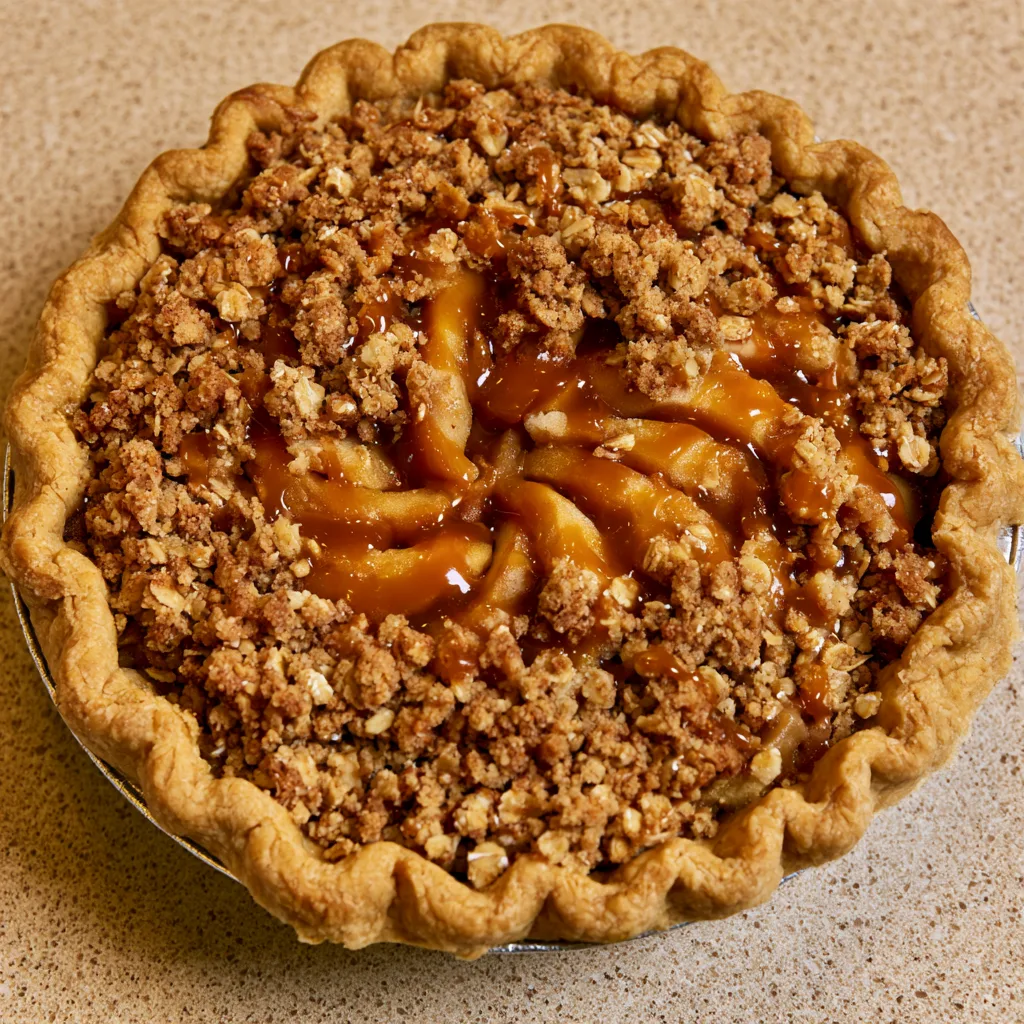 Caramel Apple Crumble Pie