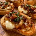 Caramelized Onion and Brie Crostini
