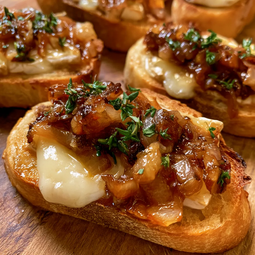 Caramelized Onion and Brie Crostini