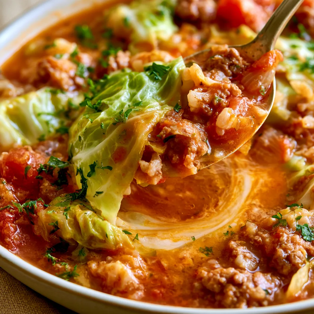 Cheesy Cabbage Roll Soup