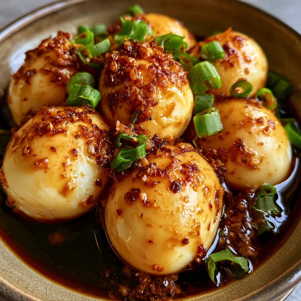 Chili Crisp Soy Sauce Eggs