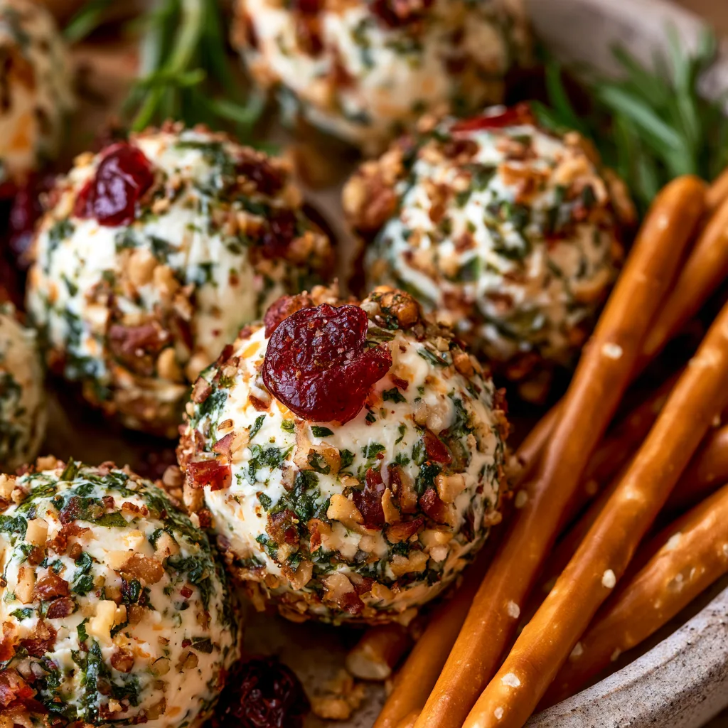 Christmas Cheese Ball Bites