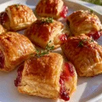 Cranberry Brie Puff Pastry Bites