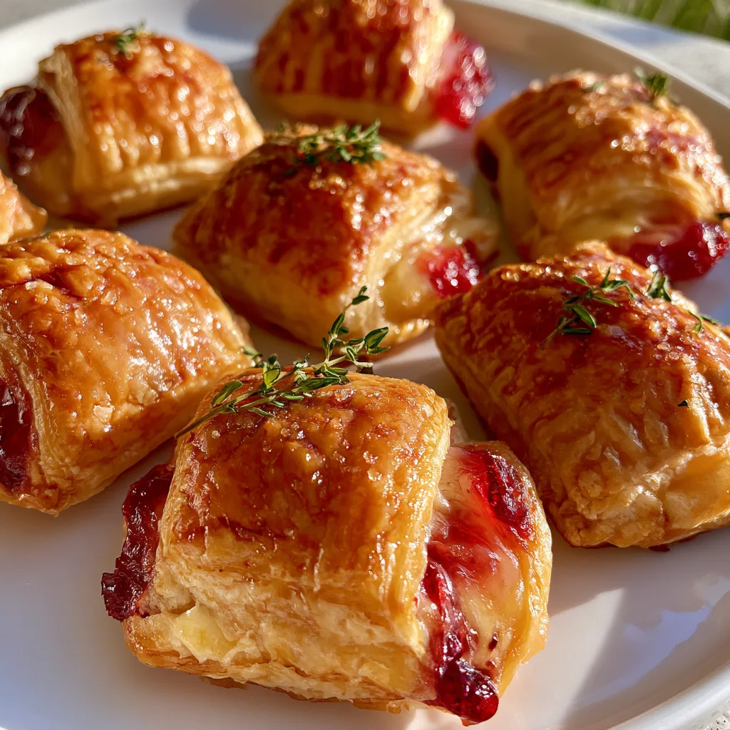 Cranberry Brie Puff Pastry Bites