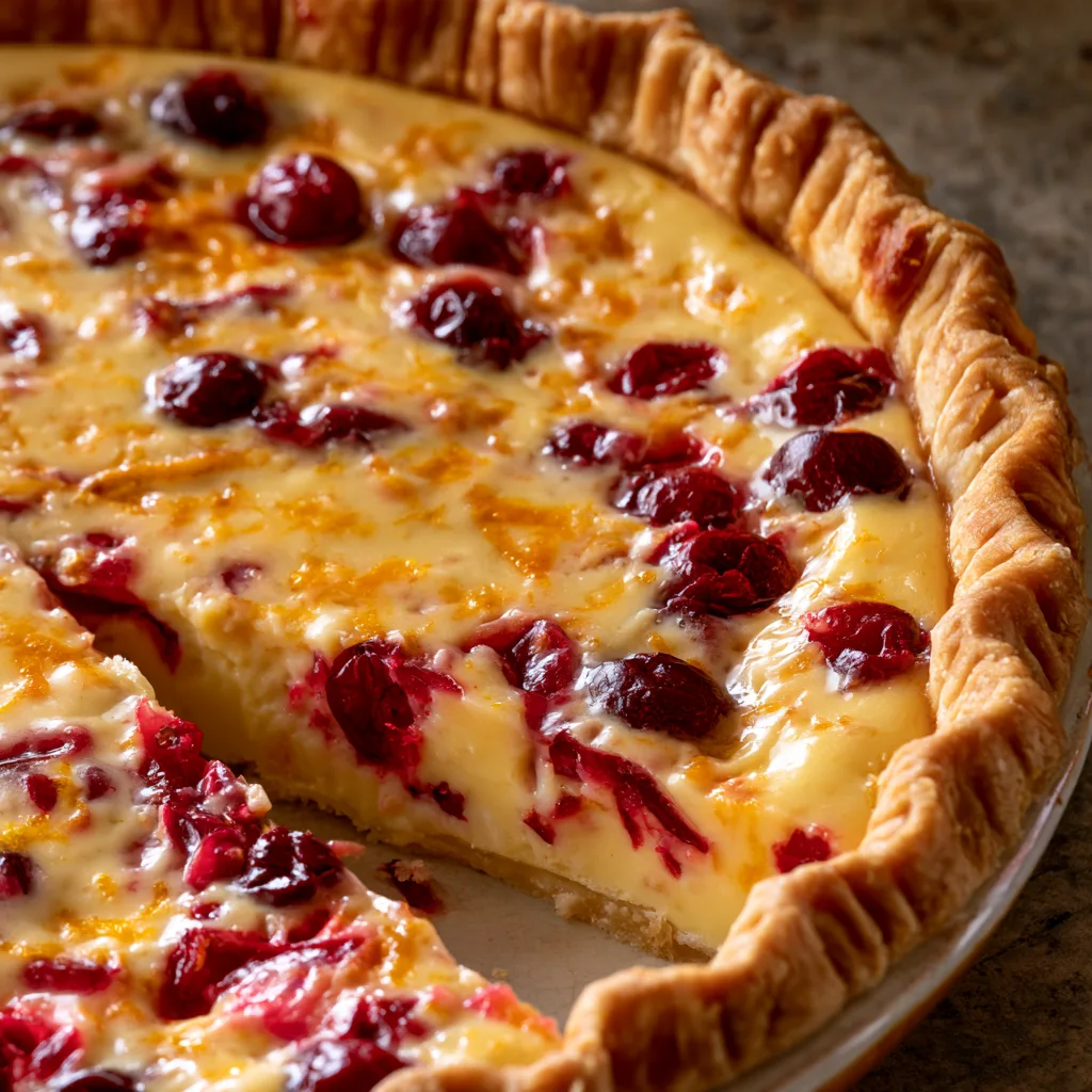 Cranberry Orange Custard Pie