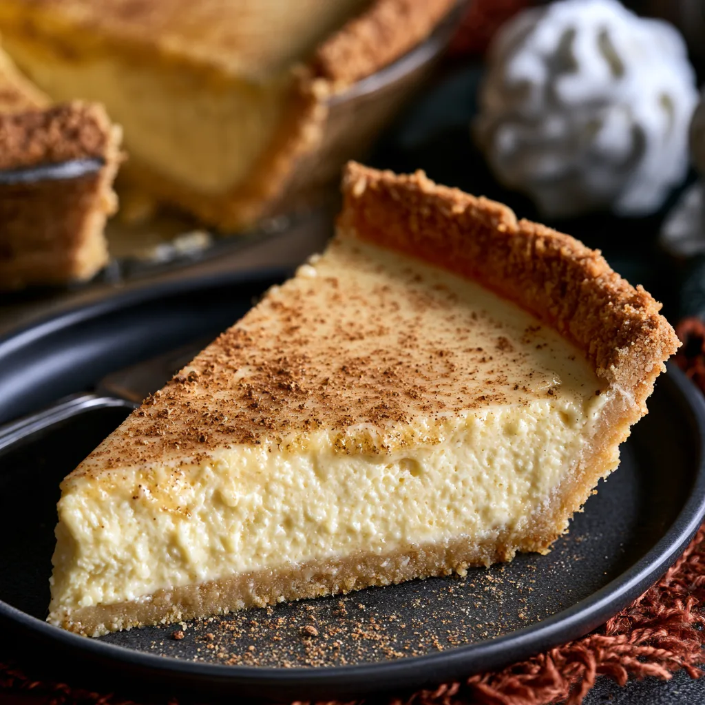 Creamy Eggnog Pie for Christmas