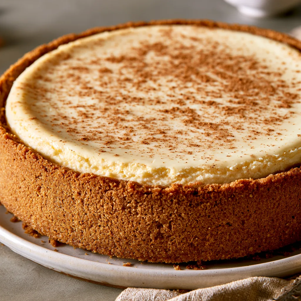 Eggnog Cheesecake with Gingersnap Crust
