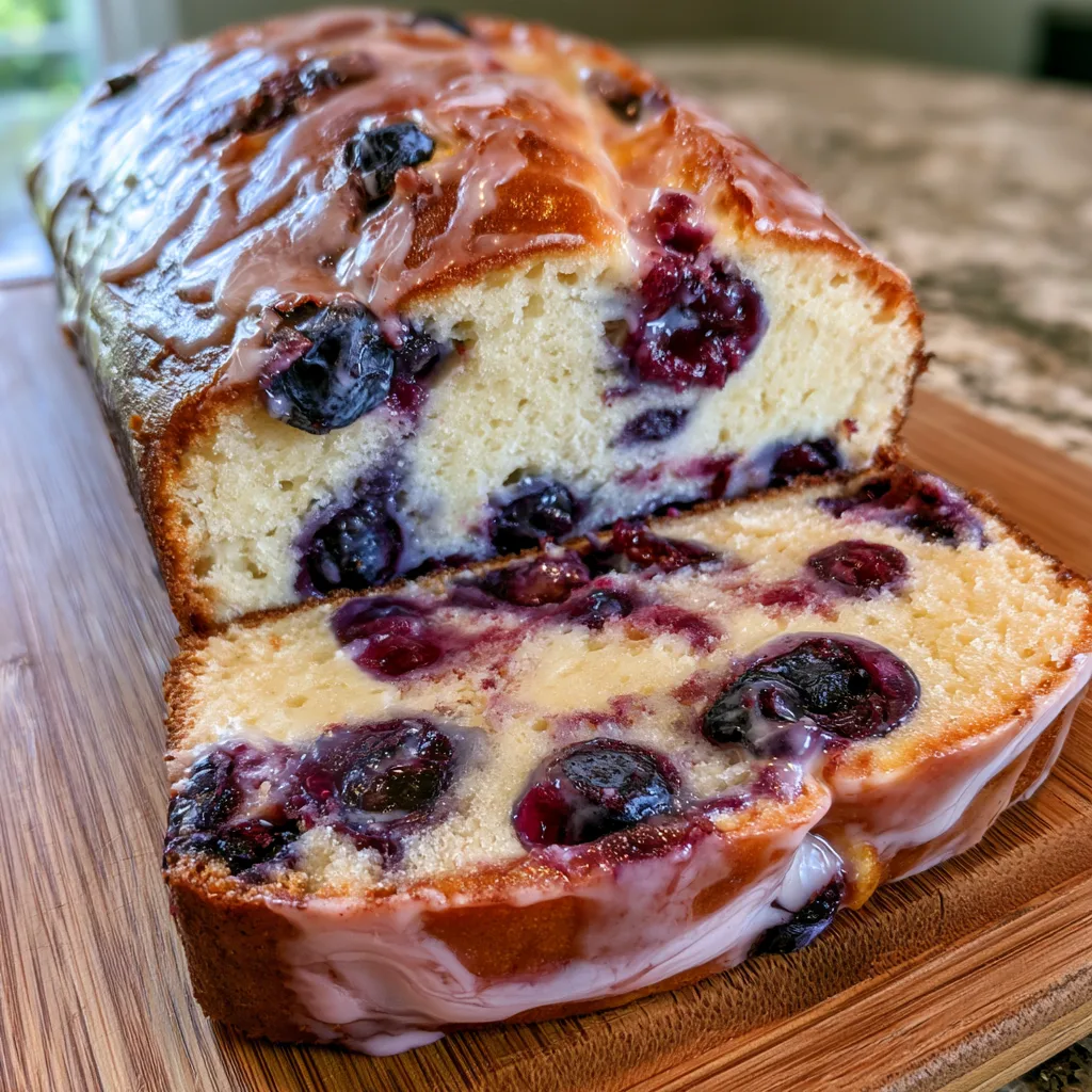 Glazed Blueberry Cream Cheese Bread