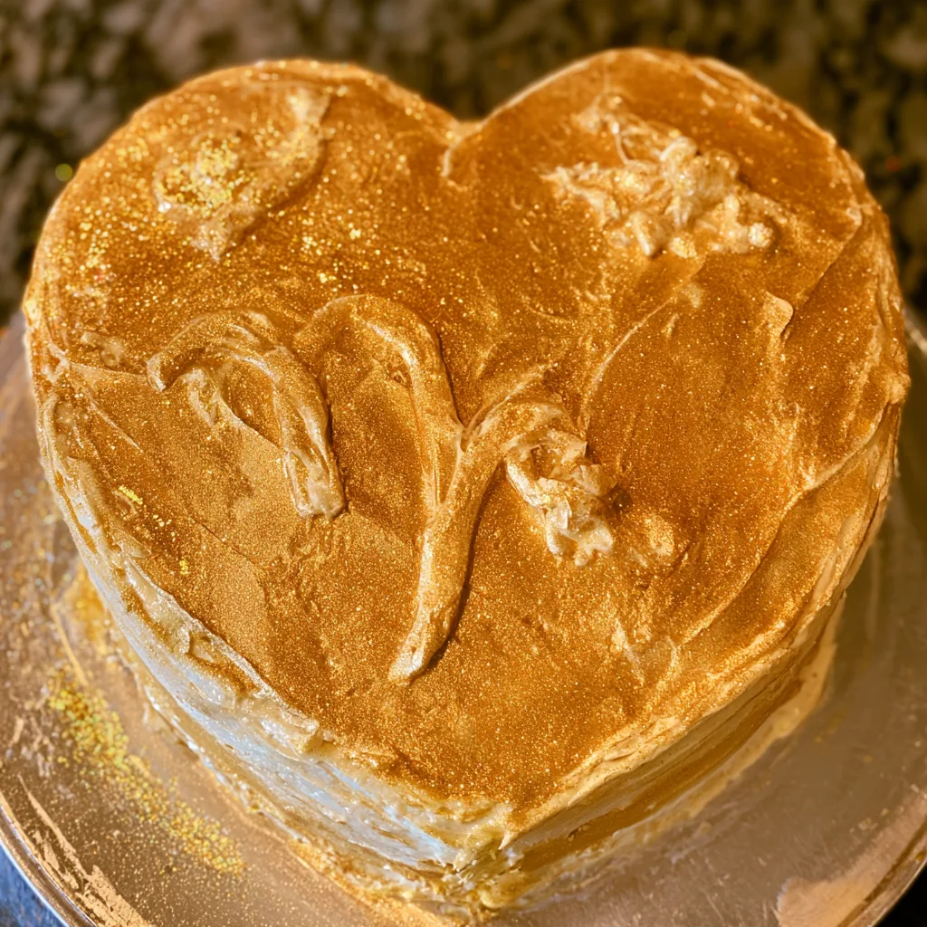 Gold Capricorn Heart Cake
