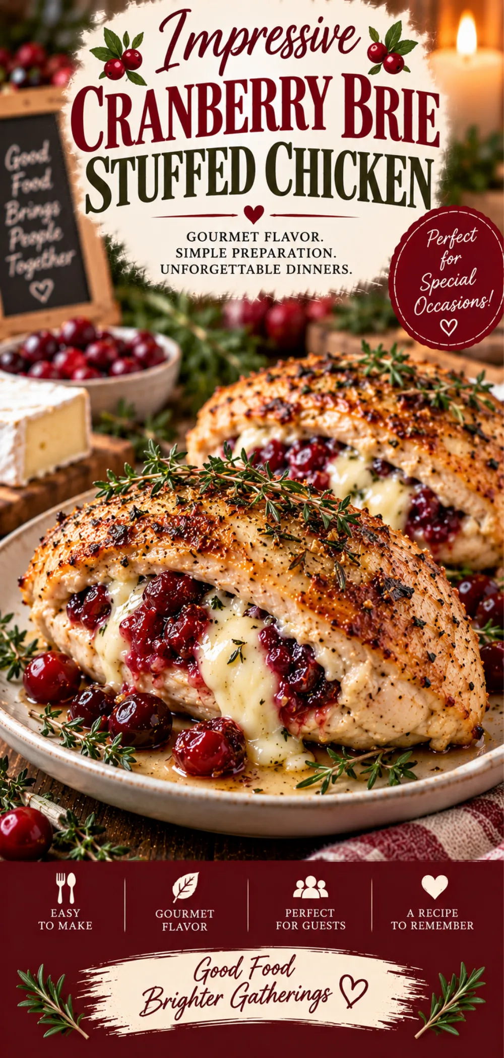 Impressive Cranberry Brie Stuffed Chicken