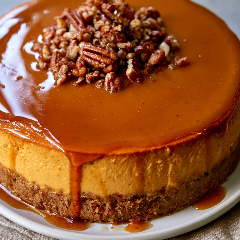 Maple Pecan Pumpkin Cheesecake for Thanksgiving