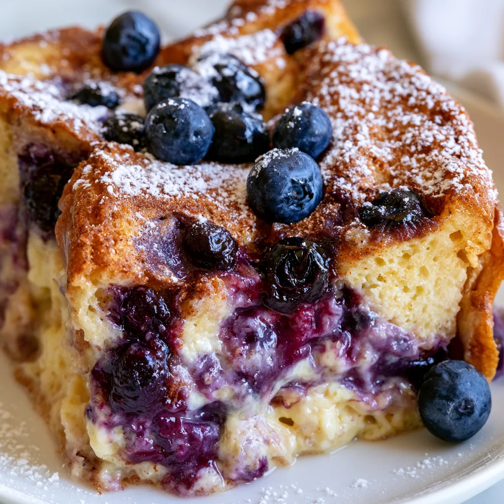 Overnight Blueberry French Toast Casserole