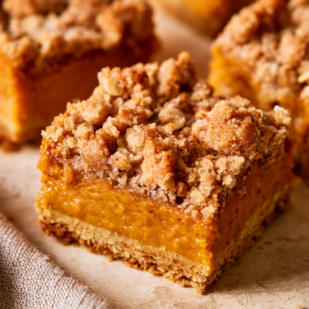 Pumpkin Pie Bars with Streusel Topping