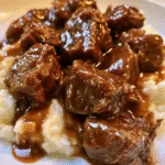 Slow Cooker Beef Tips and Gravy