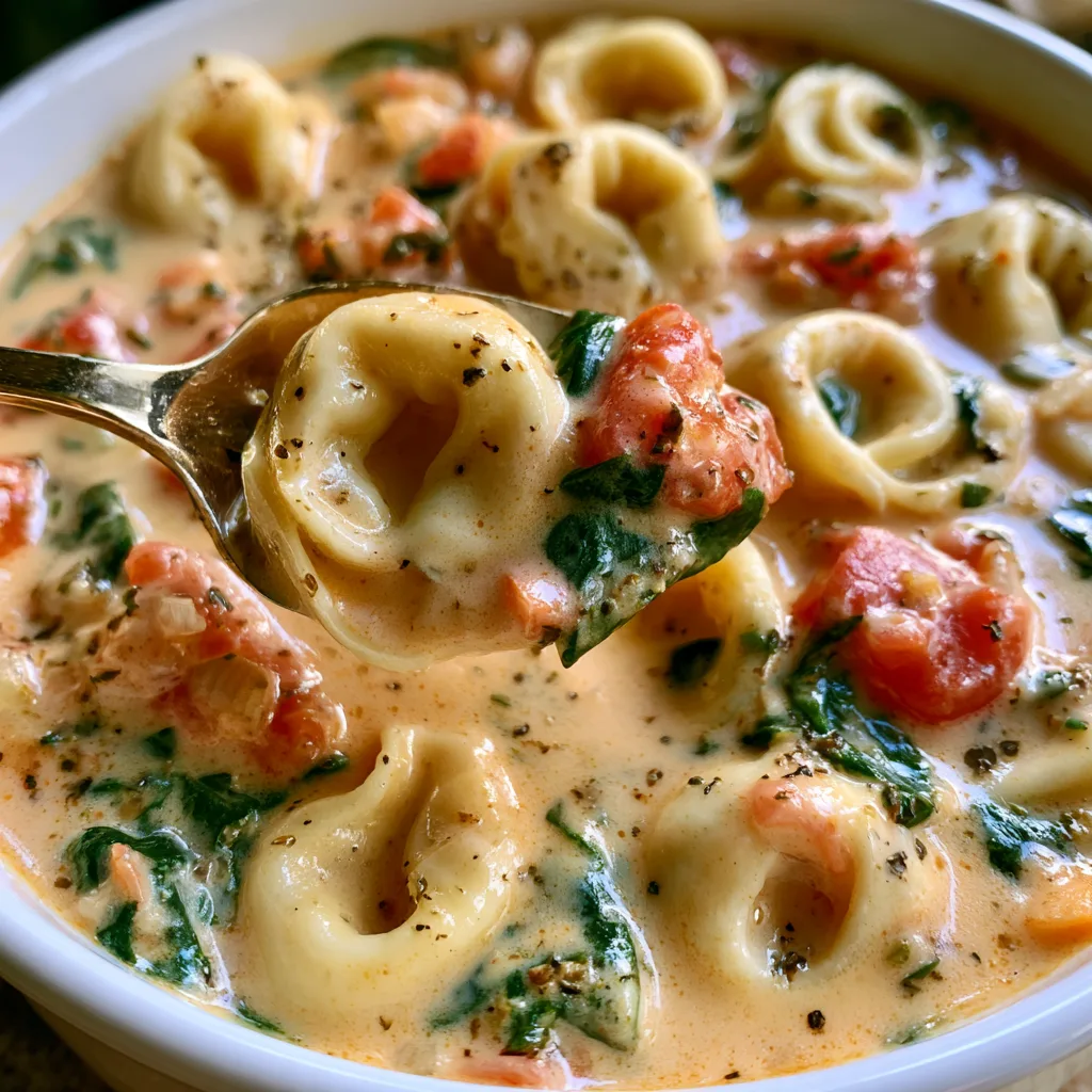Slow Cooker Creamy Tortellini Soup