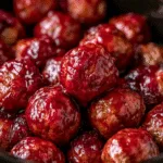 Slow cooker cranberry meatballs for your holiday party