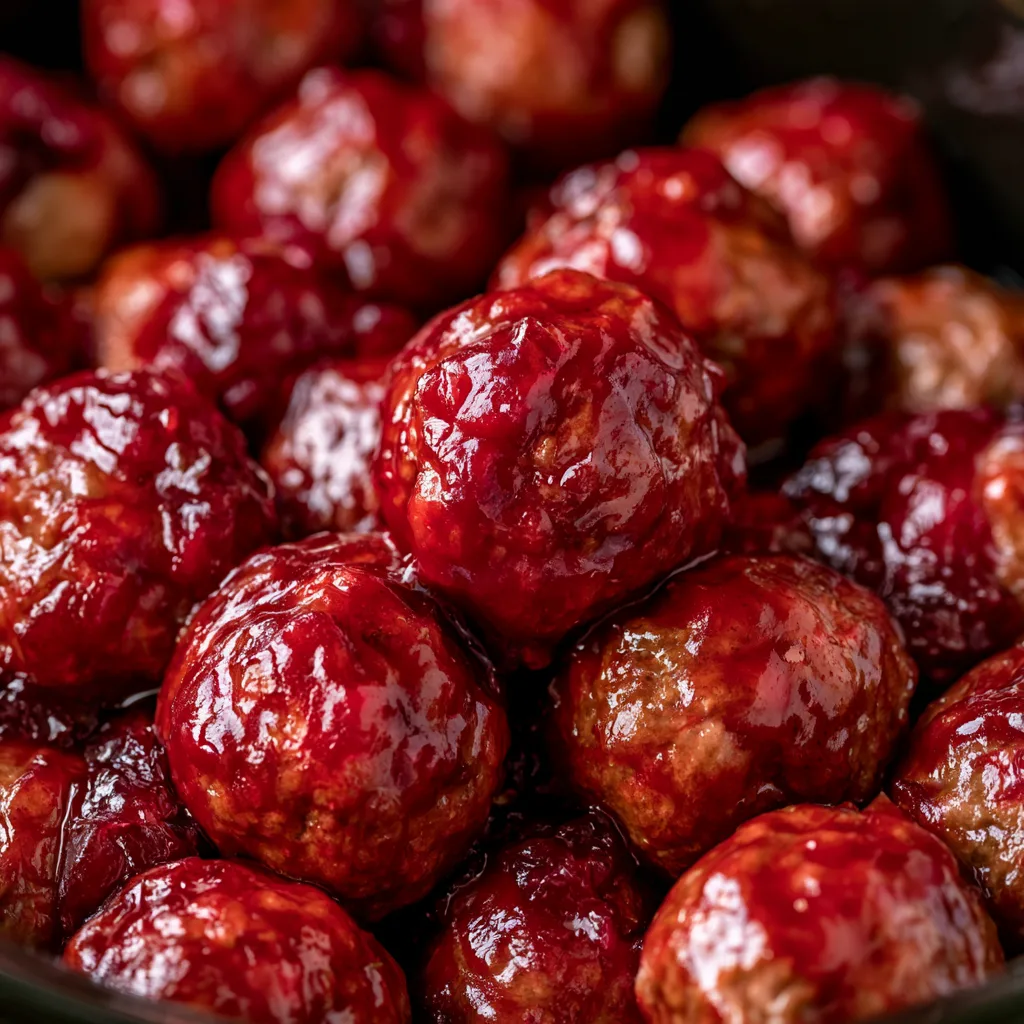 Slow cooker cranberry meatballs for your holiday party