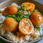 Soy Sauce Eggs with Steamed Rice