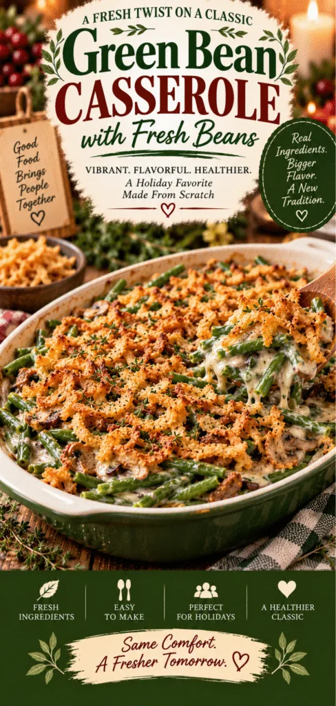 green bean casserole with fresh beans